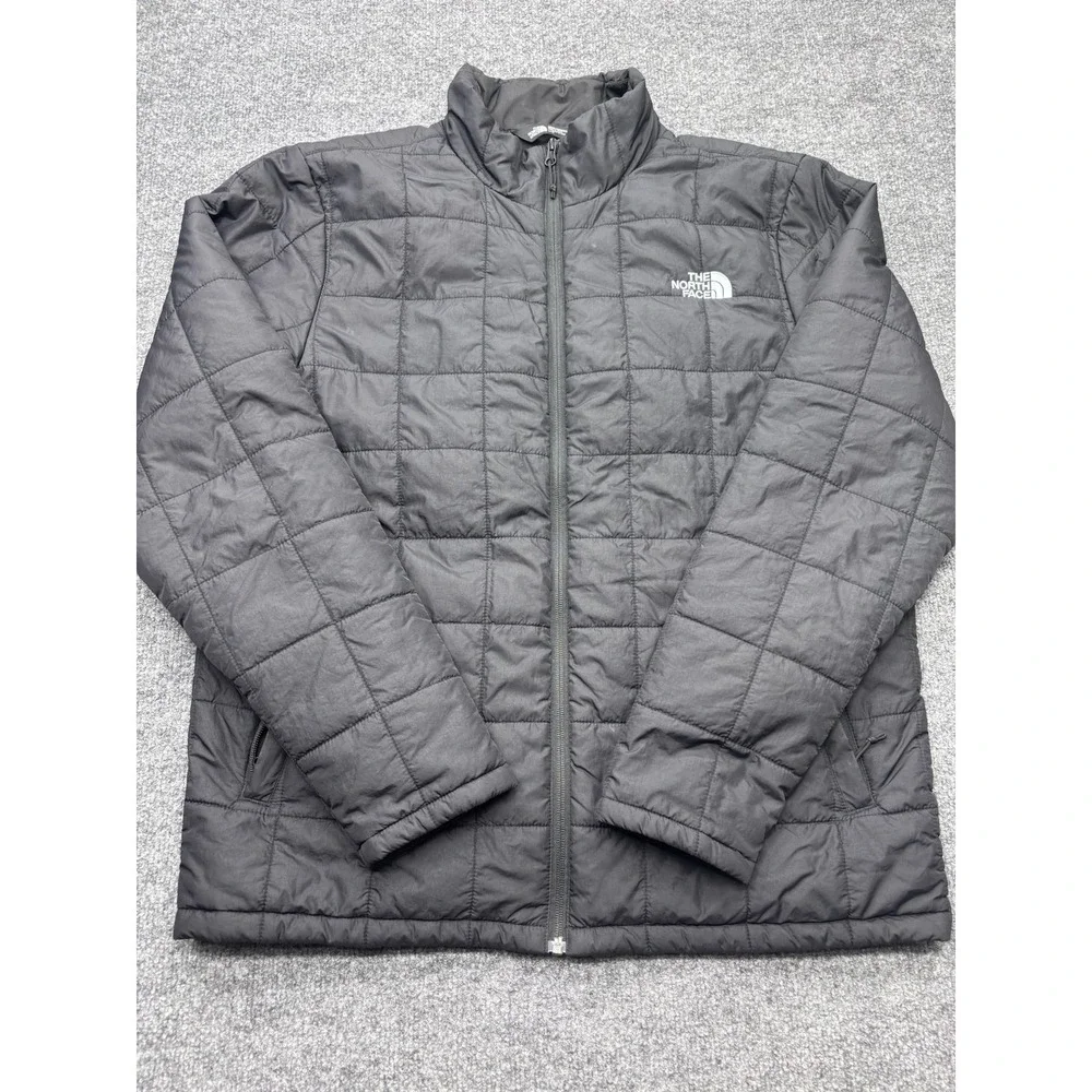 The North Face Thermoball Eco Puffer Jacket Mens Large Black Quilted Full Zip